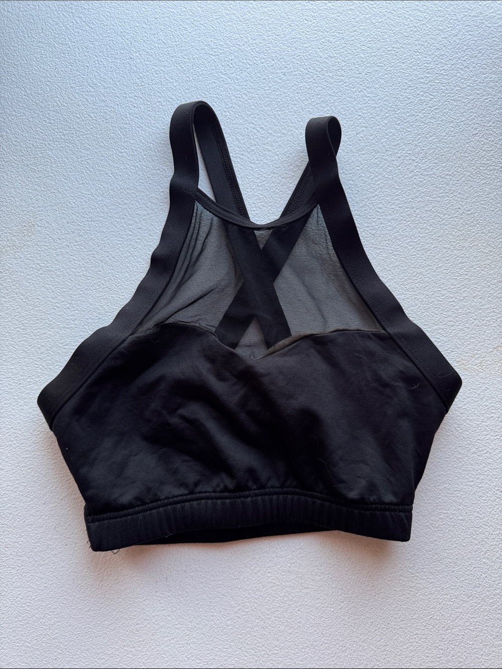 Black Mesh Cross-Back Sports Bralette